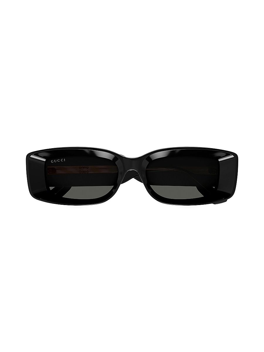 Women's Thickness 53MM Rectangular Sunglasses - Black Grey
