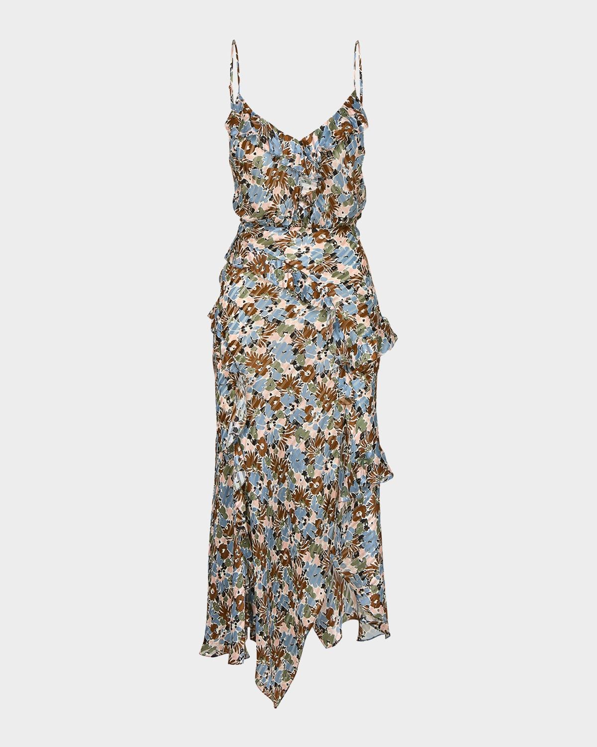 Avenel Floral Ruffled Midi Dress