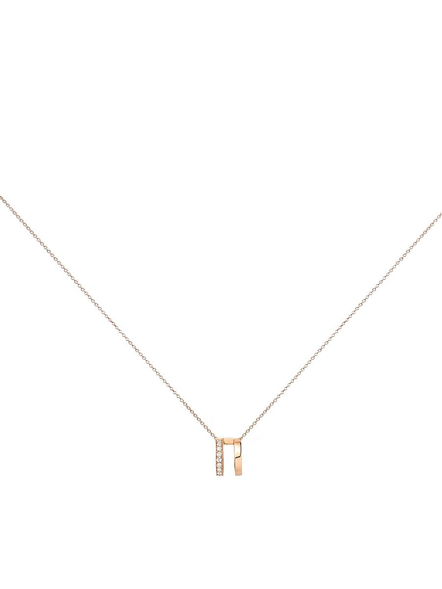 Women's Serti Sur Vide 18K Rose Gold & 0.3 TCW Diamond Pendant Necklace - Pink Gold