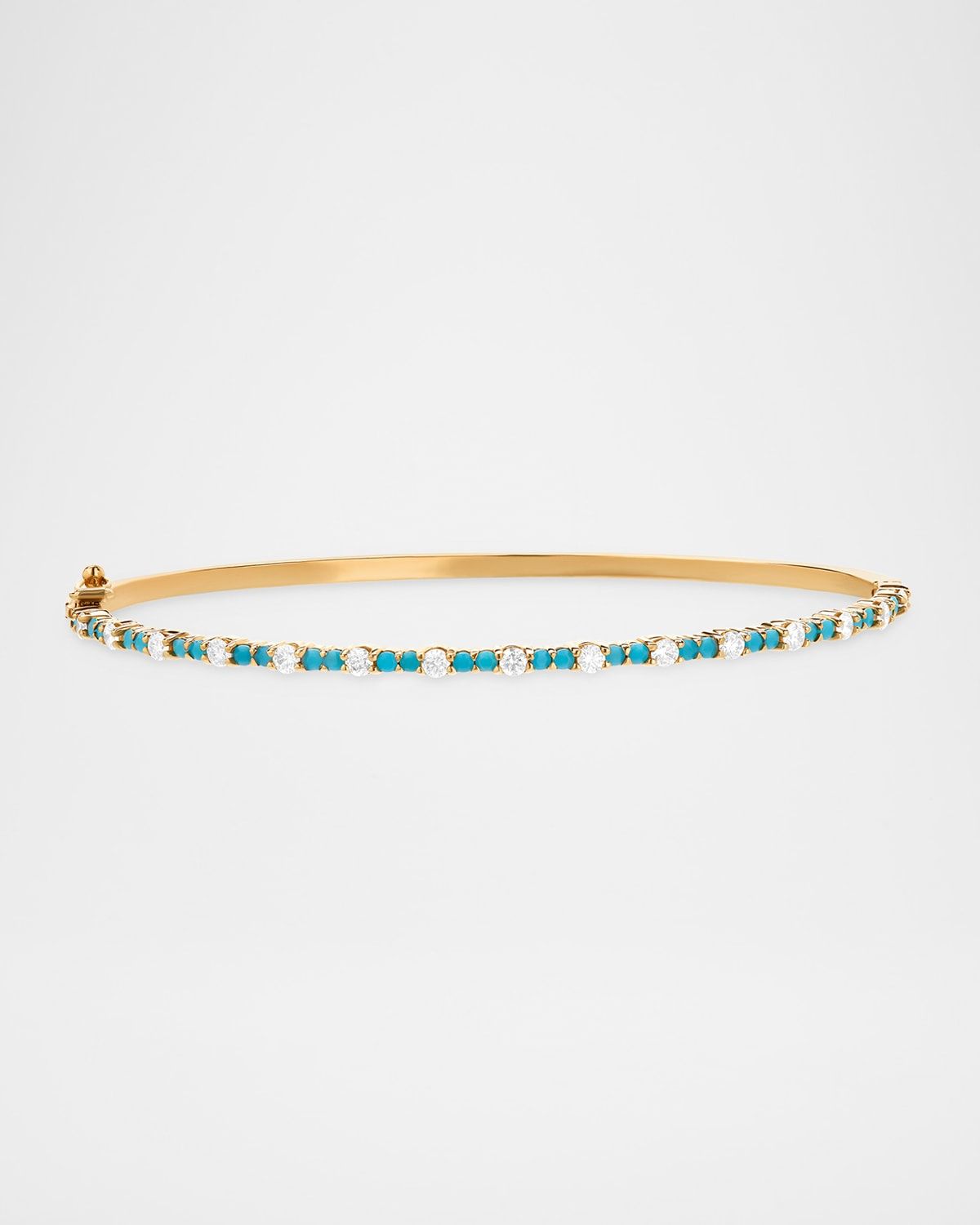 14K Turquoise and Diamond Bangle
