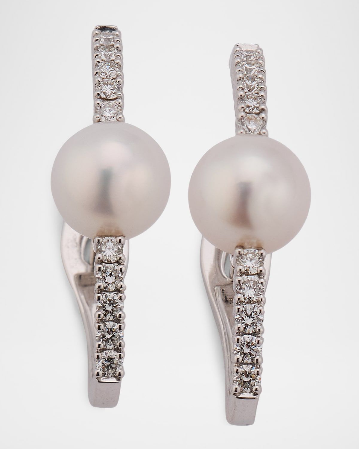 18K White Gold Akoya Pearl & Diamond Earrings
