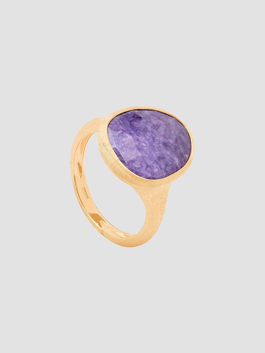Women's Lunaria 18K Yellow Gold Charoite Ring - Gold - Size 7