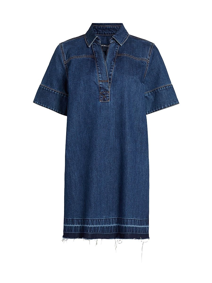 Women's Felice Cotton Denim Minidress - Stoned Bright Blue - Size Medium