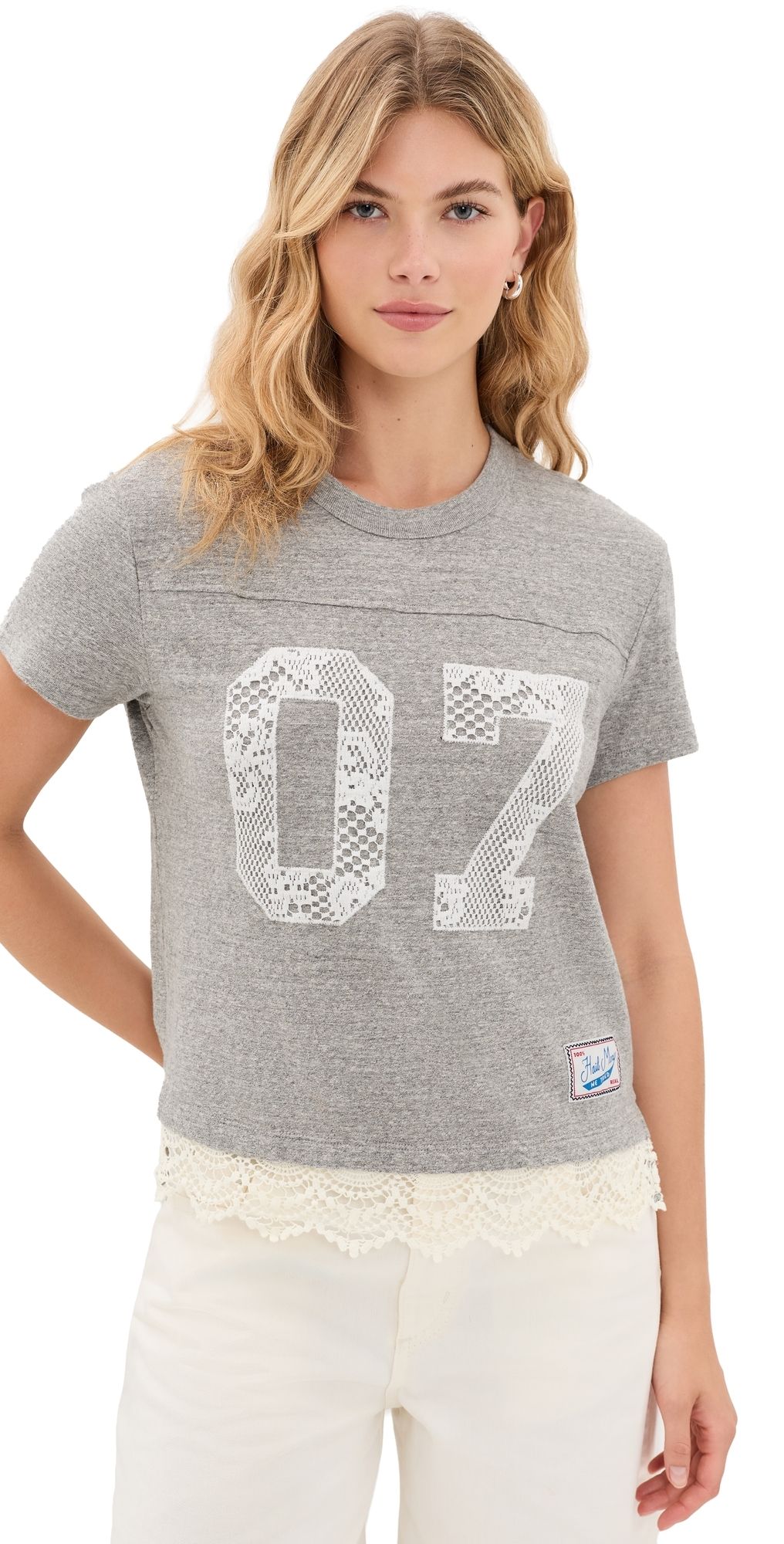 MOTHER The Footballer Tee Heather Grey XL