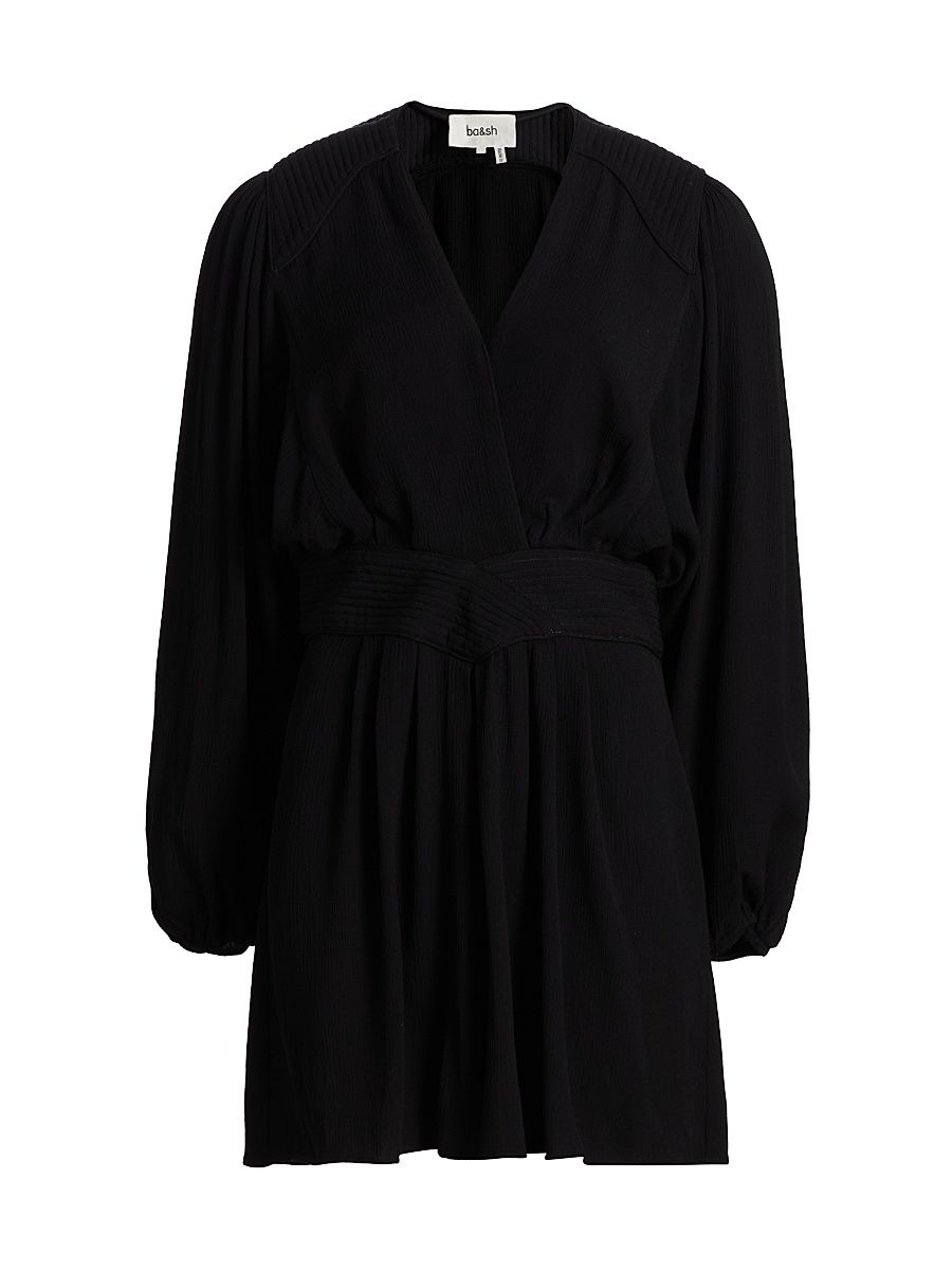 Women's Alana V-Neck Minidress - Noir - Size Large