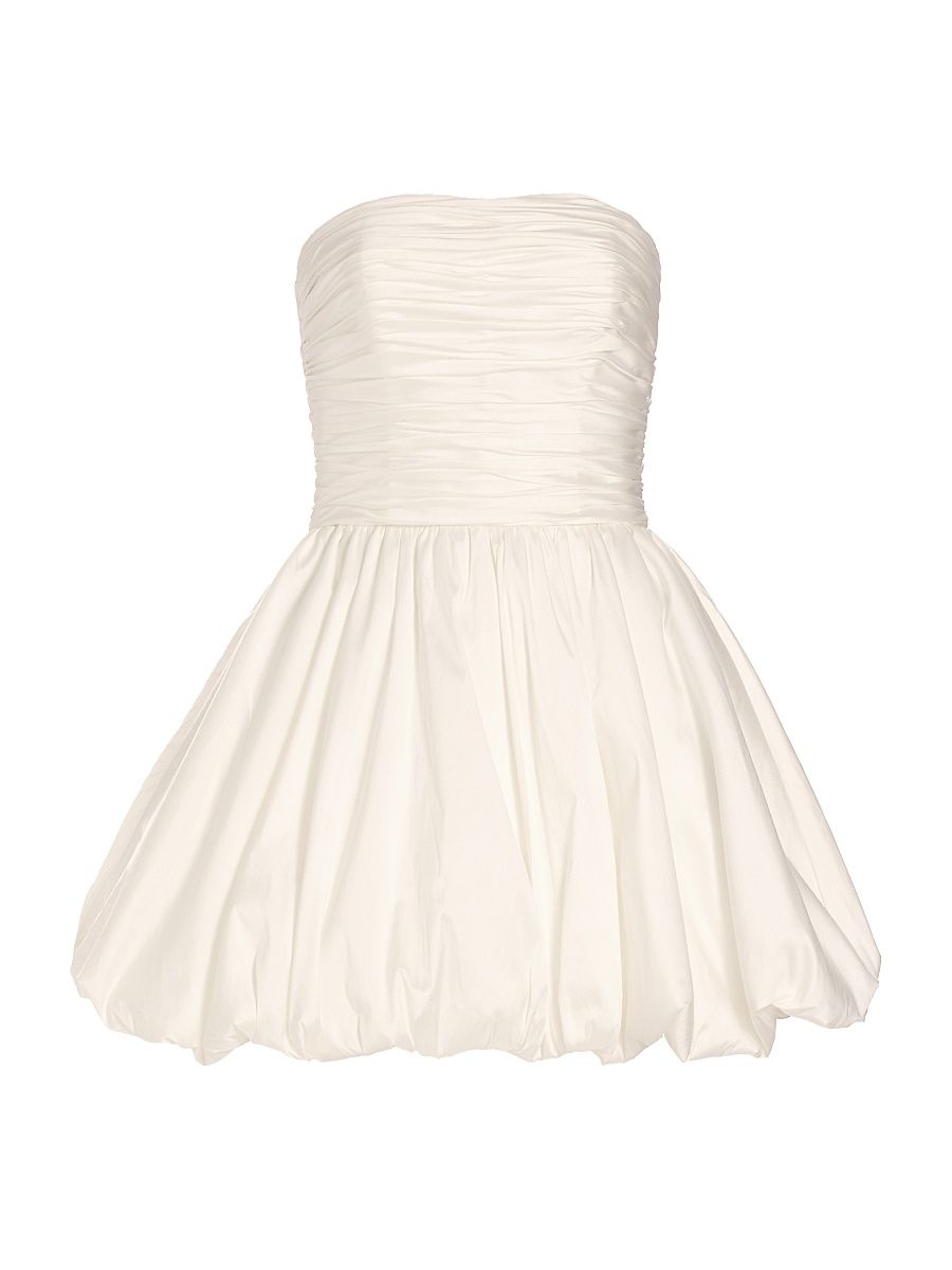 Women's Ruched Drop-Waist Minidress - Ivory - Size 12