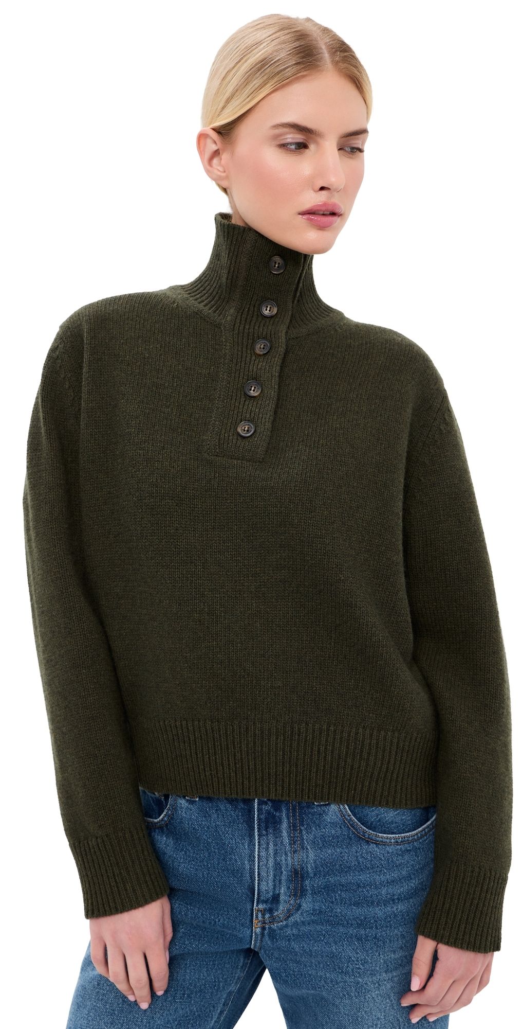 Nili Lotan Renata Sweater Dark Pine Melange M