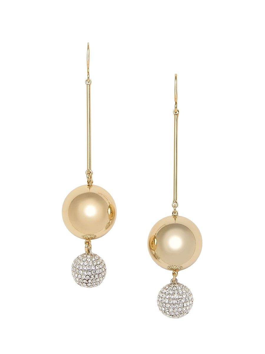 Women's Pavé Ball Tiffani Goldtone & Cubic Zirconia Drop Earrings - Gold