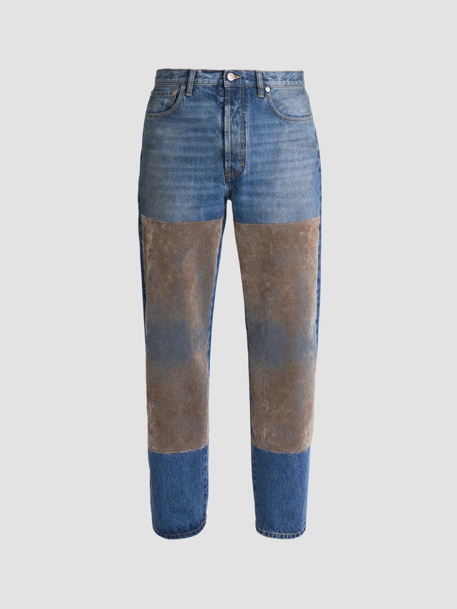 Maison Margiela Men's Flocked Patch Jeans - New Medium Blue - Size 44