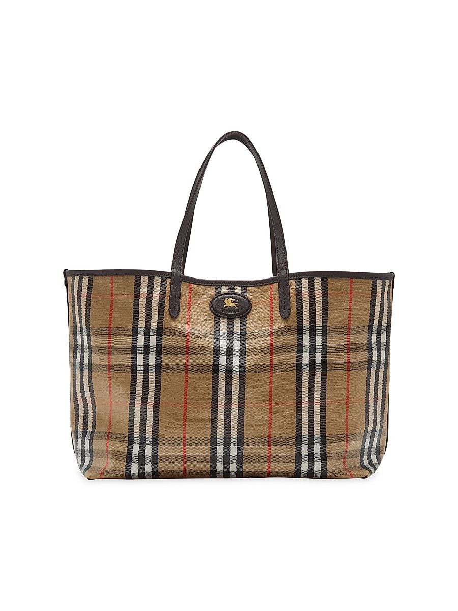 Women's Highlands Check Tote Bag - Mahogany