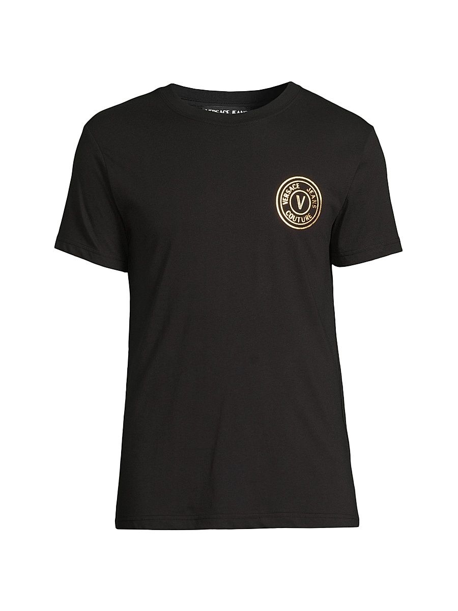 Men's Logo Cotton T-Shirt - Black Gold - Size XS