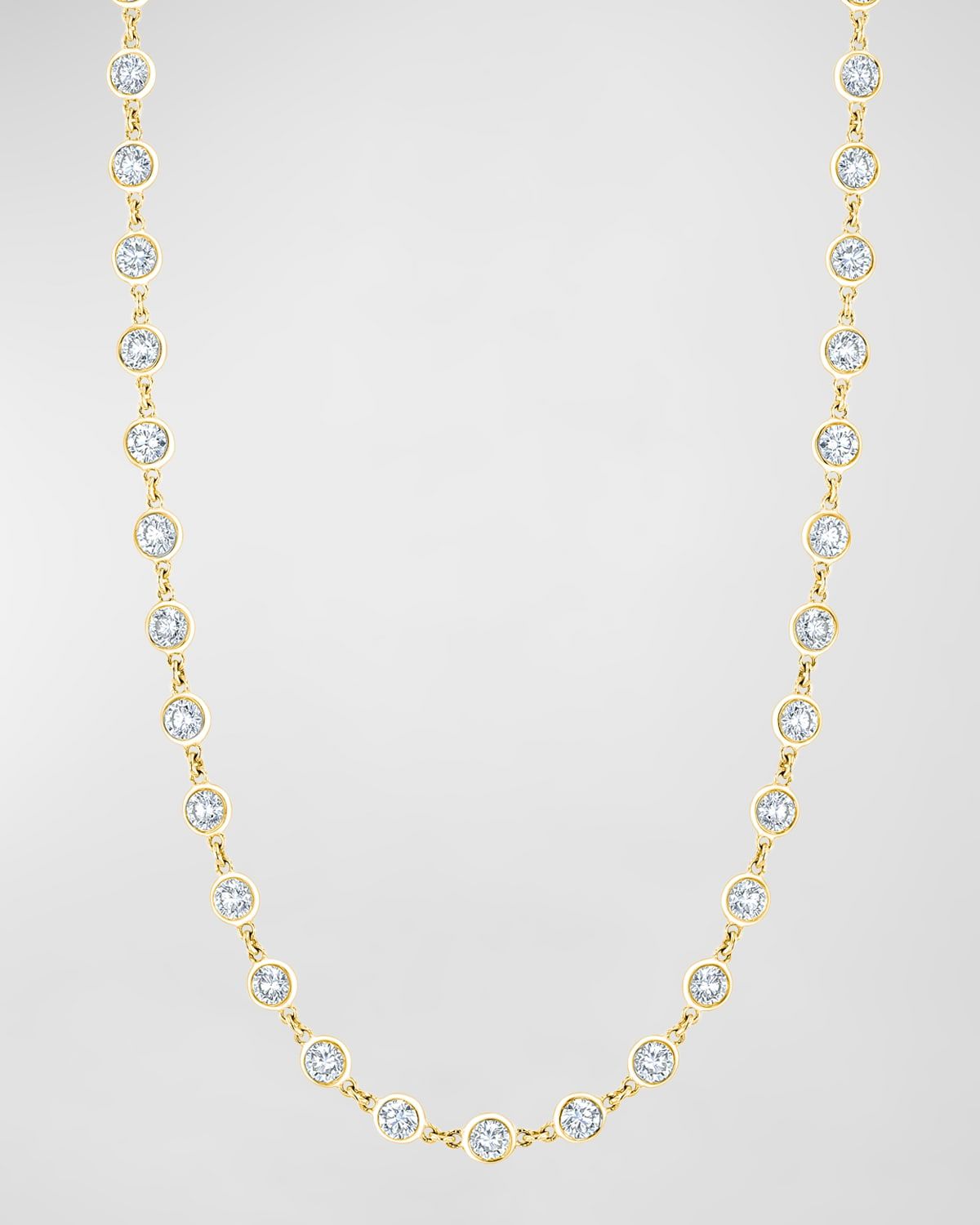 18K Gold Diamond by the Yard Chain Necklace, 16", 10.45tcw