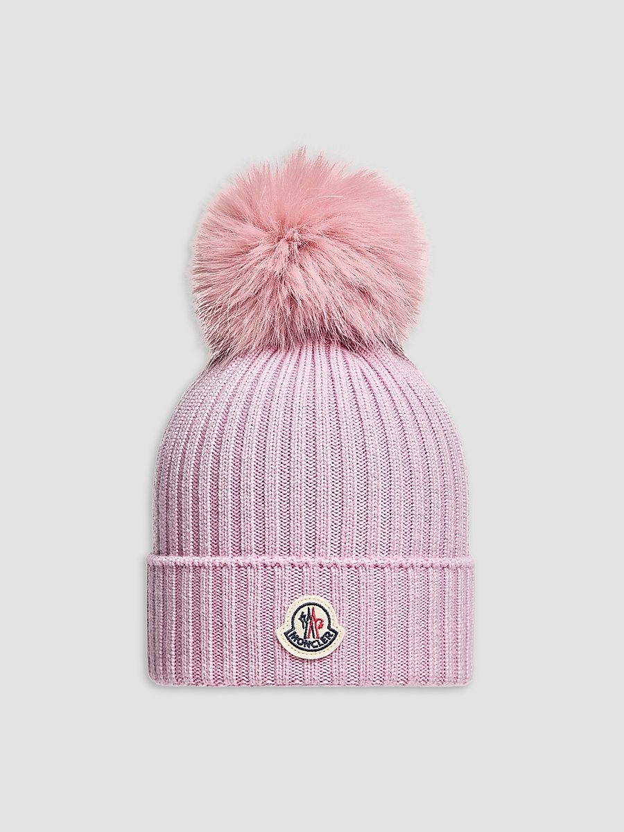 Moncler Girl's Little Girl's & Girl's Beanie Hat in Wool - Light Pink - Size 8