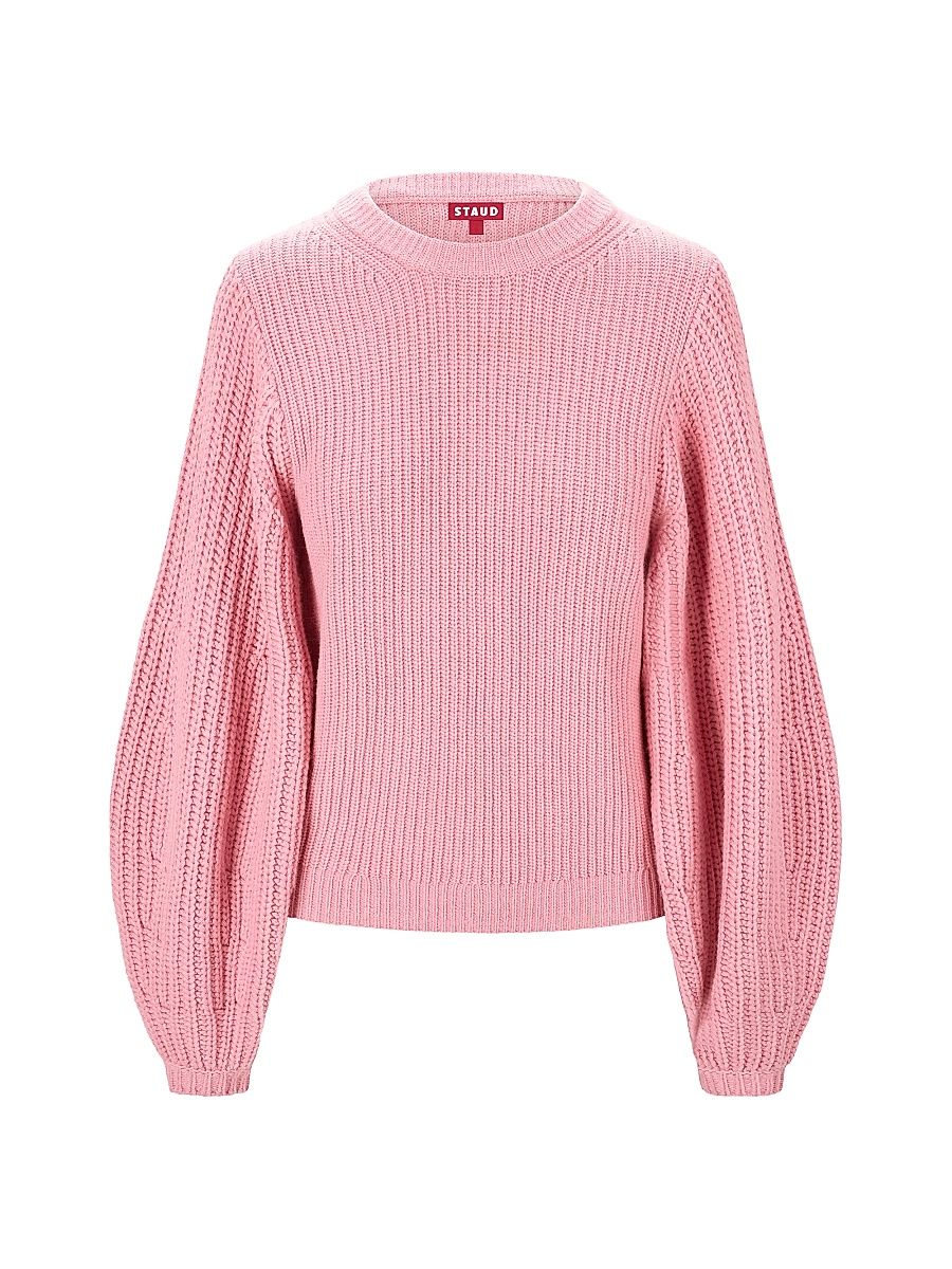 Women's Aura Ribbed Wool-Blend Sweater - Damask Pink - Size Medium