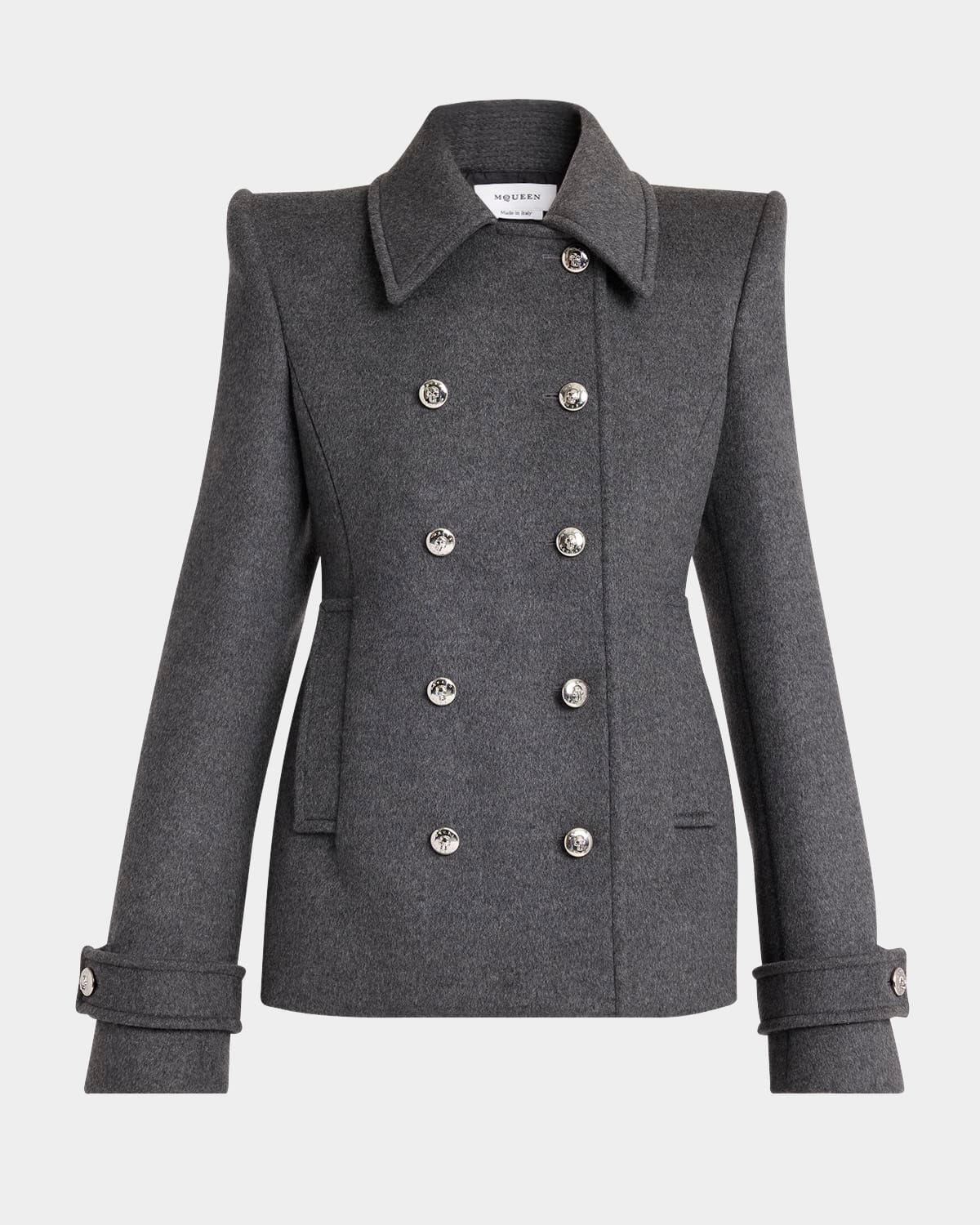 Doble-Breasted Wool-Cashmere Coat
