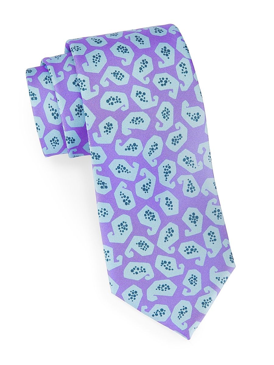 Men's Paisley Silk Tie - Periwinkle Aqua