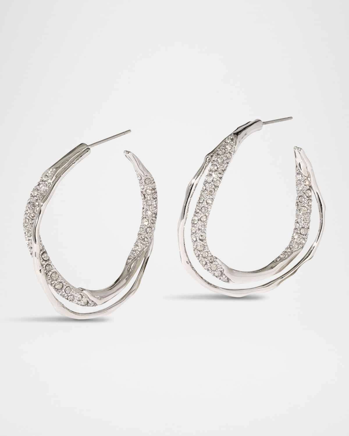 Solanals Crystal Twist Hoop Earrings