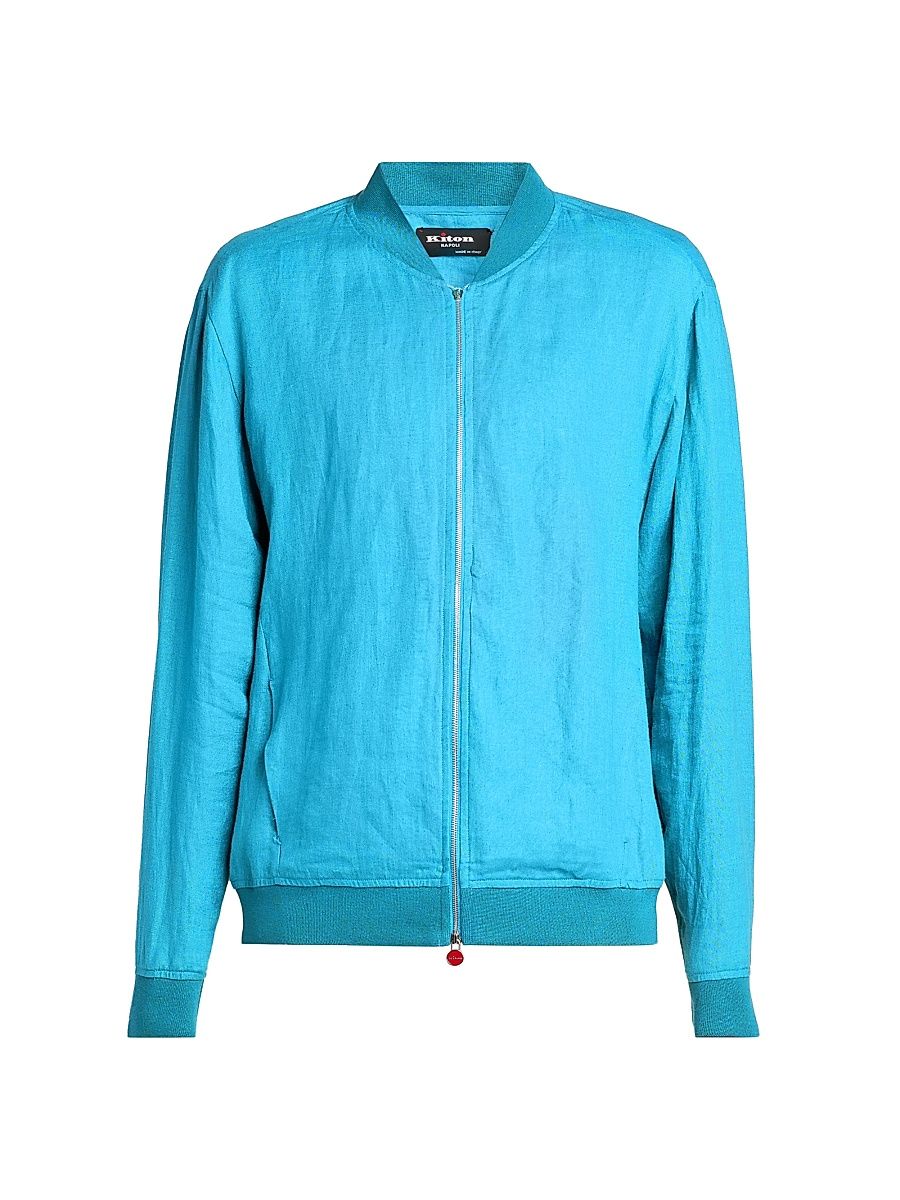 Men's Pahoa Linen Jacket - Turquoise - Size 50