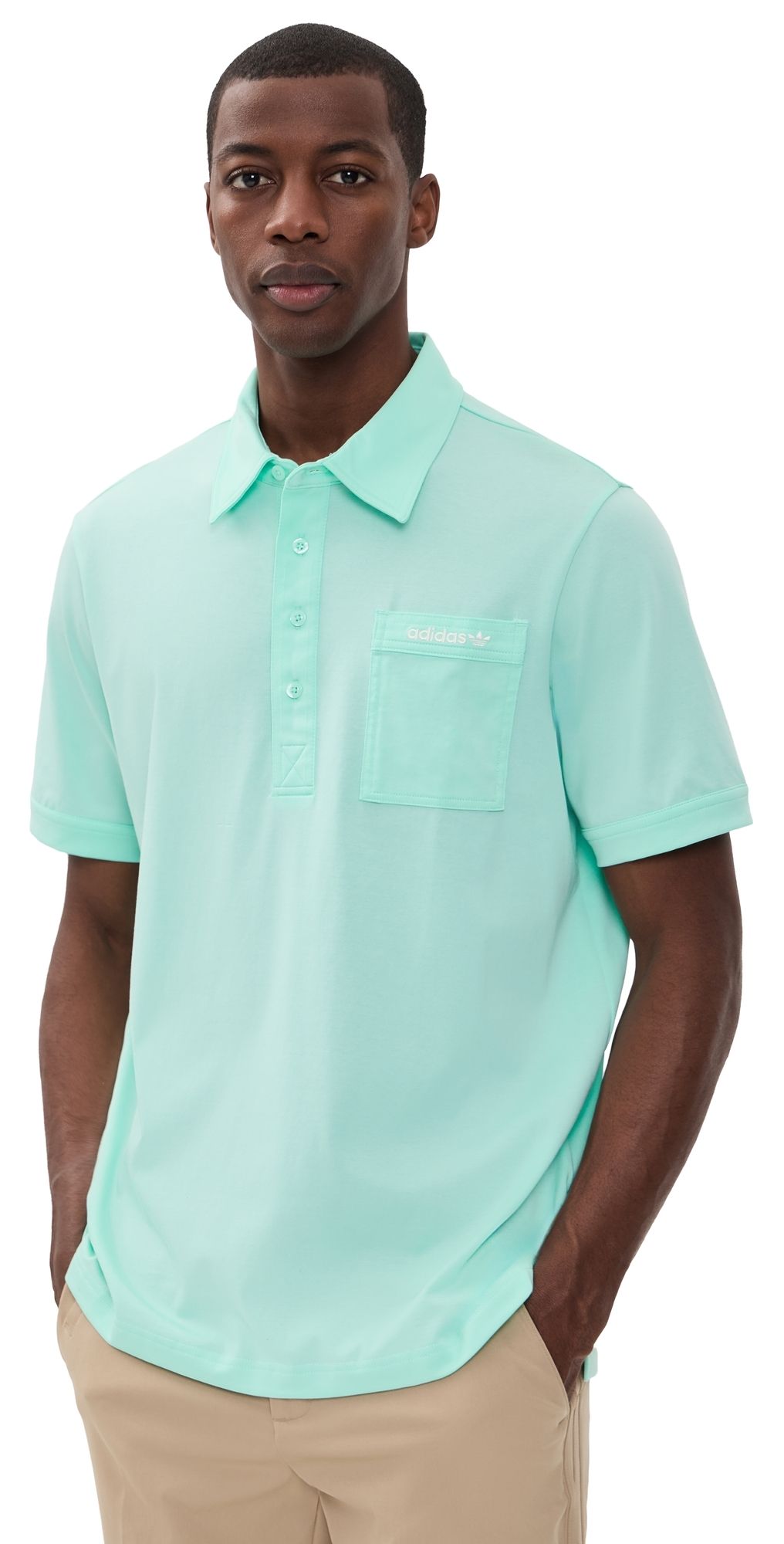 Adidas Golf Originals Pocket Polo Clear Mint XL