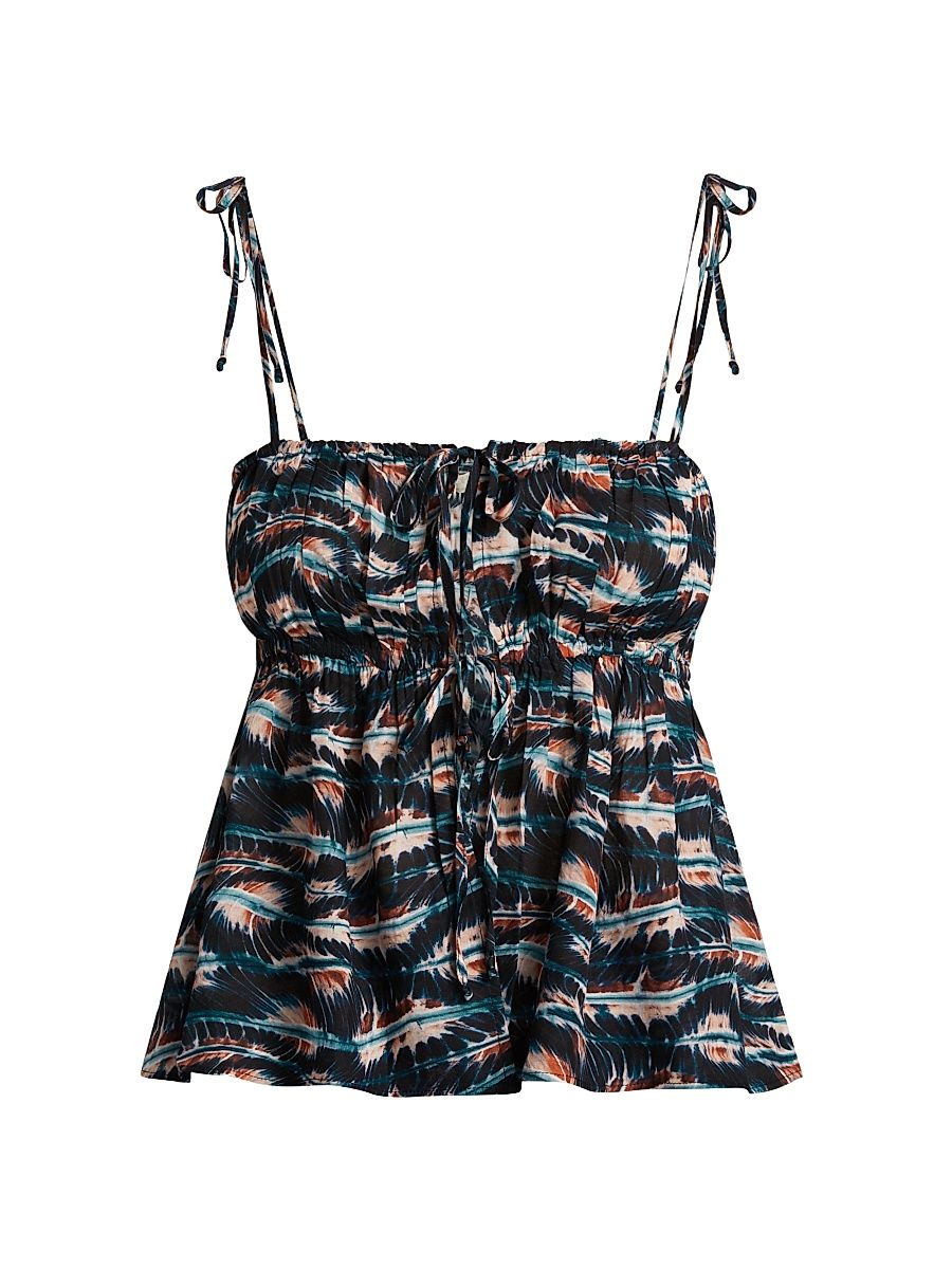 Women's Tallulah Tie-Dye Cover-Up Tank - Lazuli - Size XL