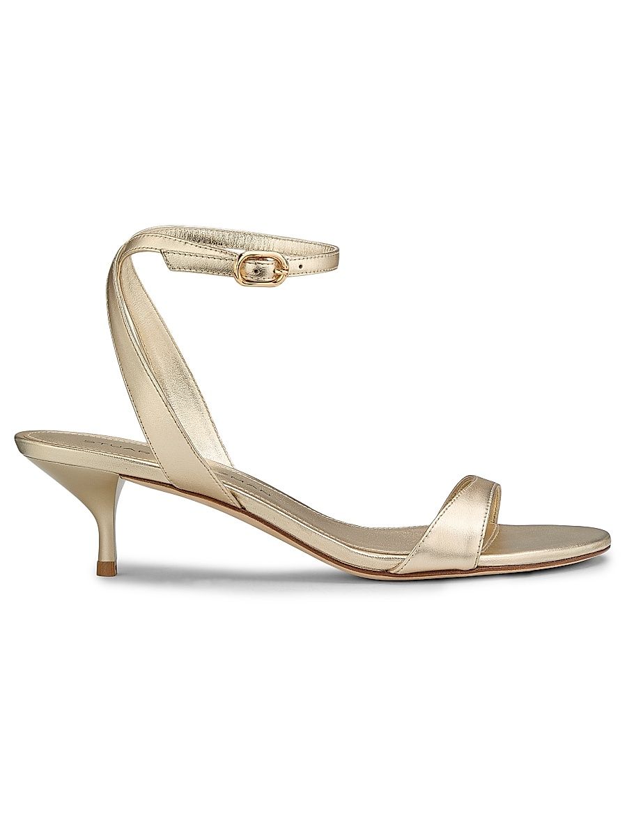 Women's Kellie 50MM Leather Sandals - Light Gold - Size 10
