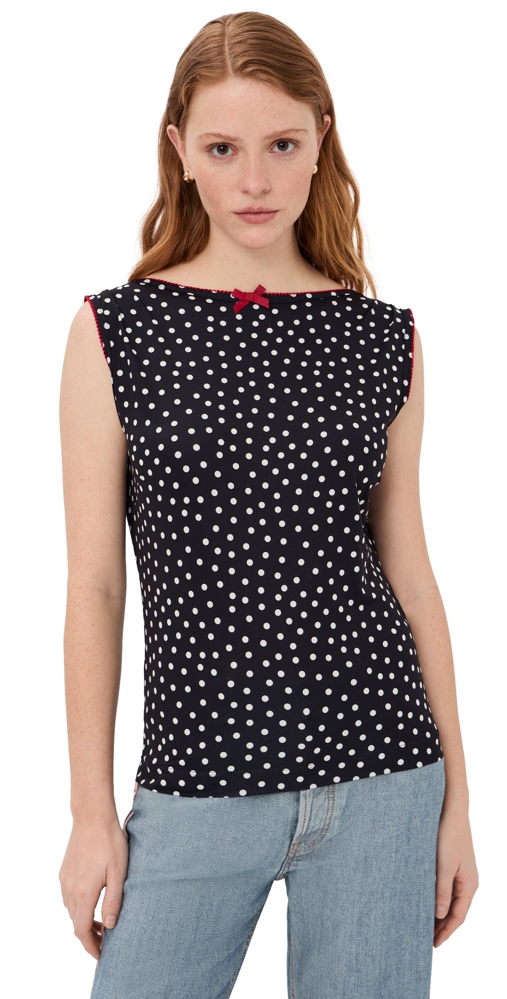 Caro Editions Alexa Top Red Velvet Bow L