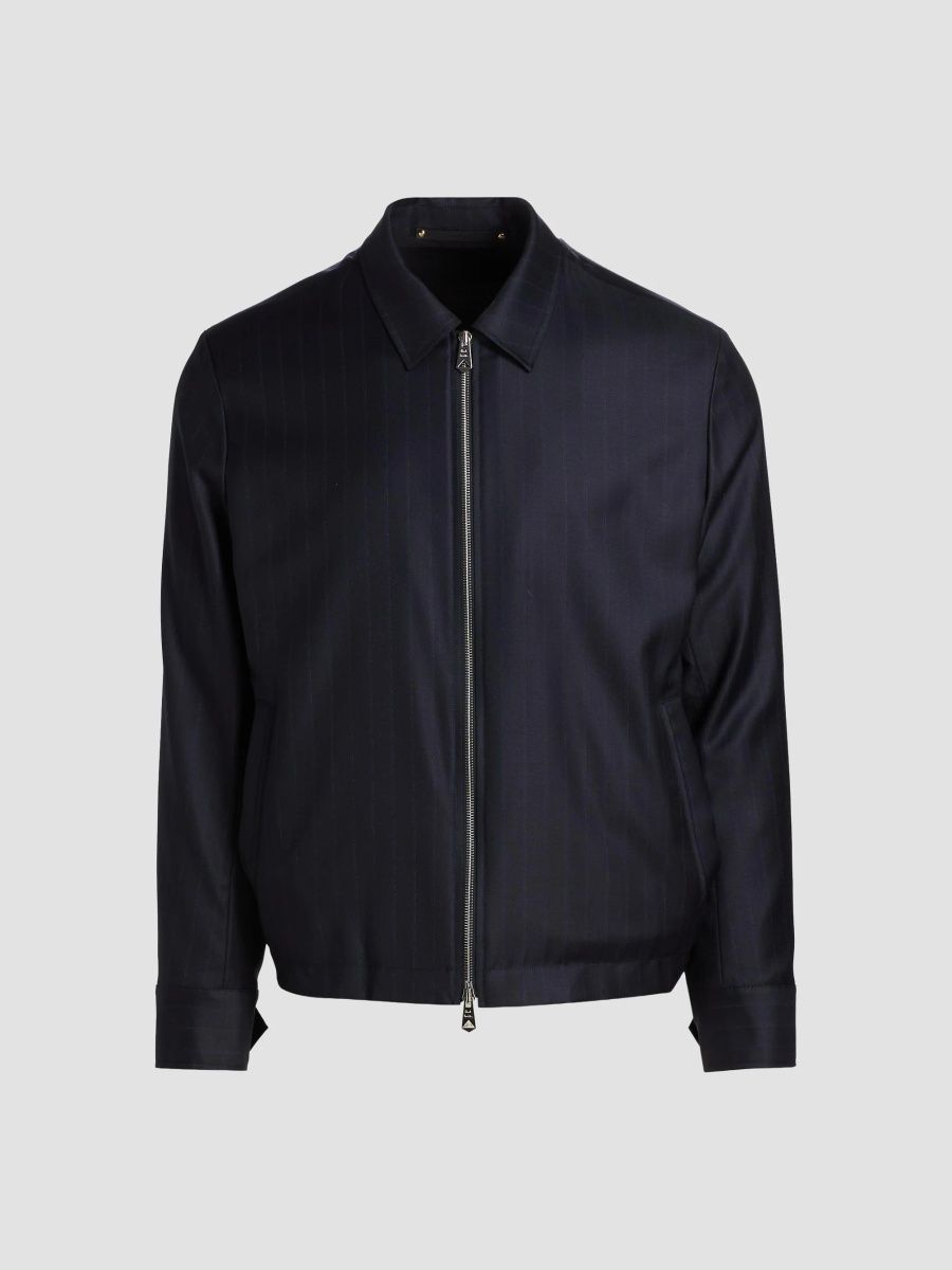 Paul Smith Men's Striped Wool Jacket - Very Dark Navy - Size XL