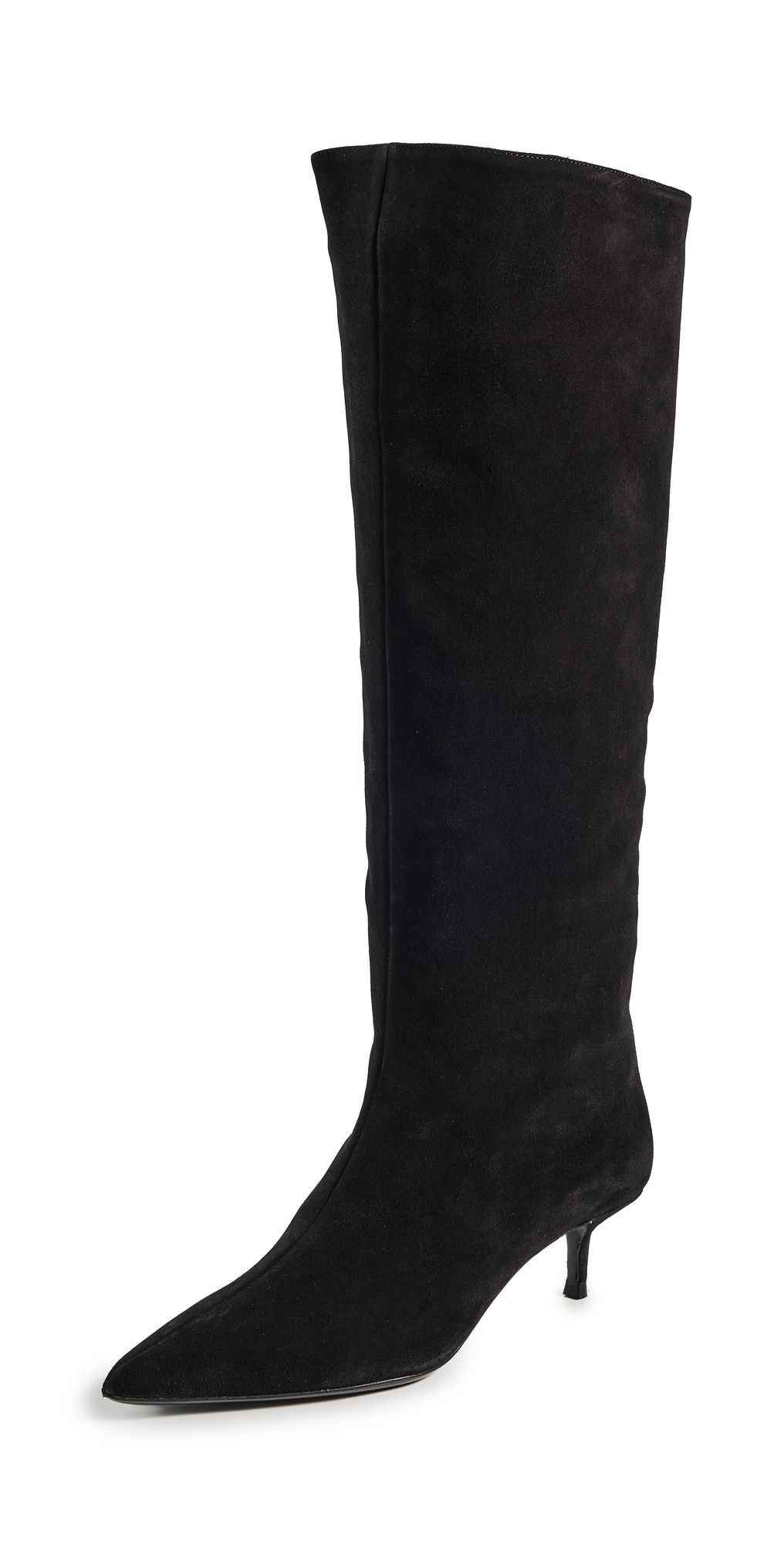 STAUD Sebastian Kitten Heel Boots Black Suede 39.5