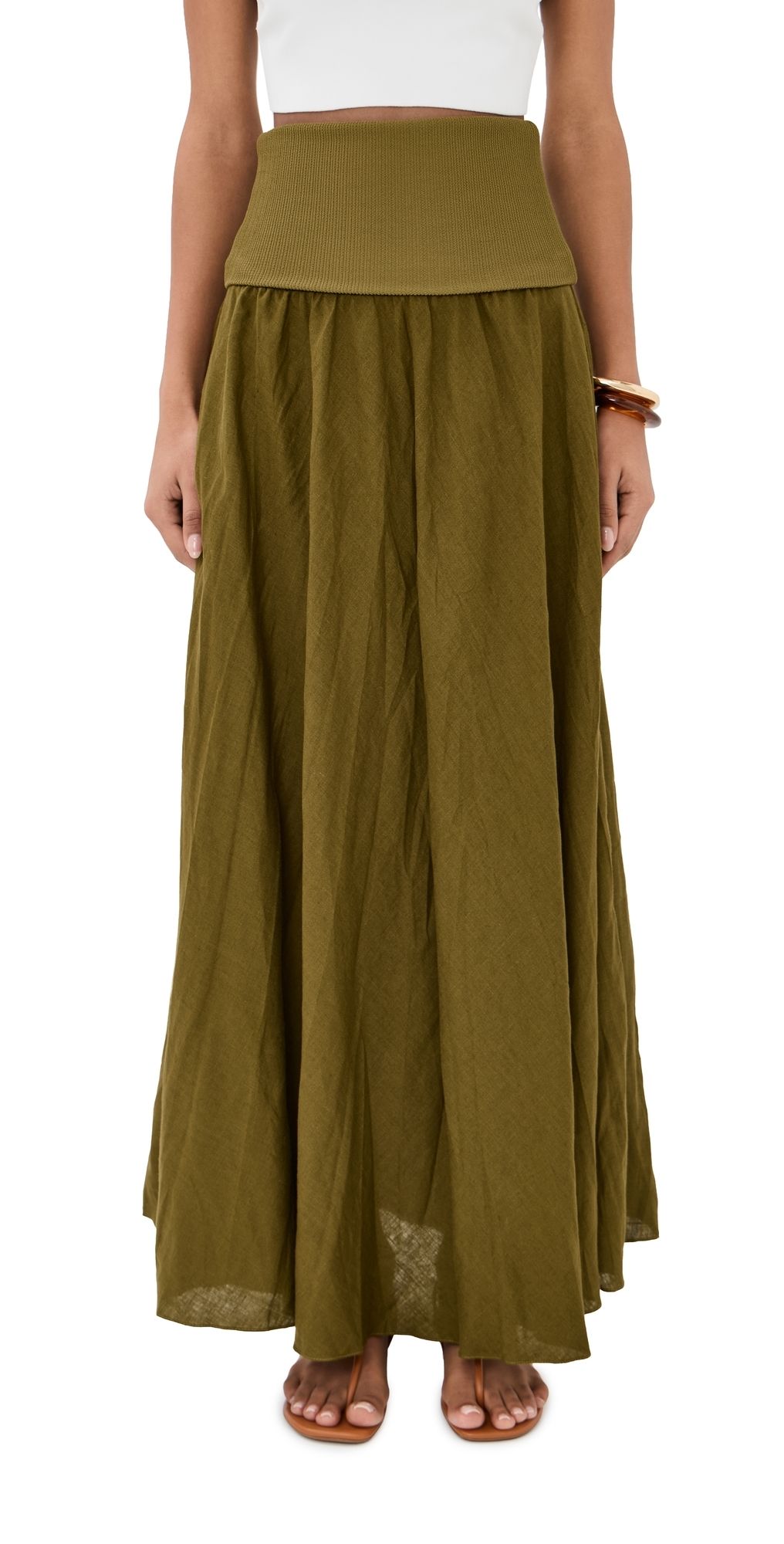 Johanna Ortiz Empowerment Movement Ankle Skirt Green 8