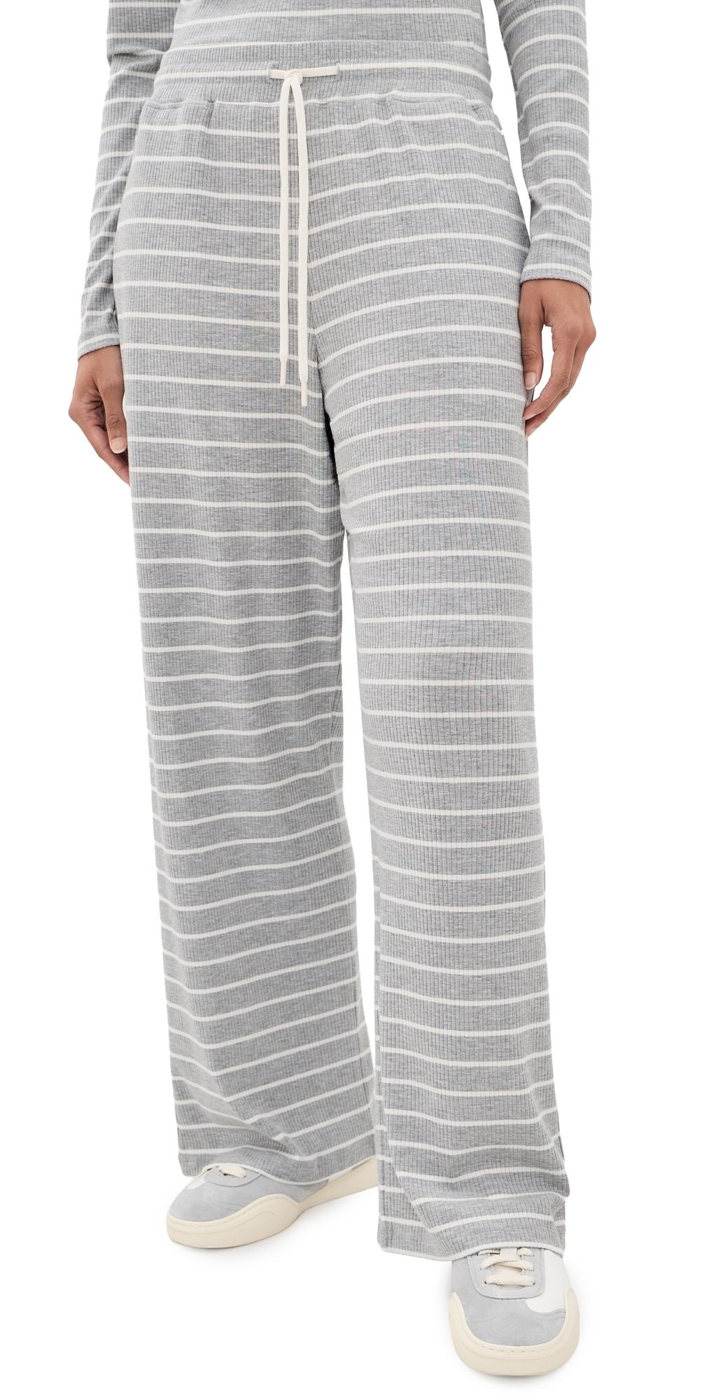 Year of Ours Easy Wide Leg Pants Hgrey/White XL