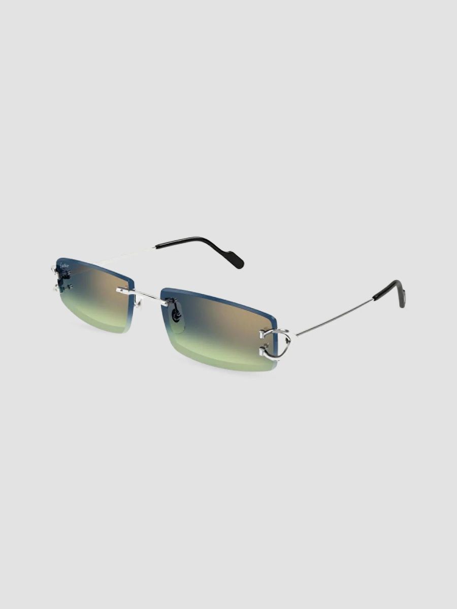 Cartier Men's Motifs De Cartier Ct0465S Rimless Rectangular Sunglasses - Silver