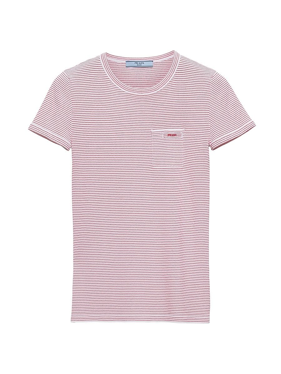 Women's Striped Crewneck Sweater - Pink Multi - Size 6