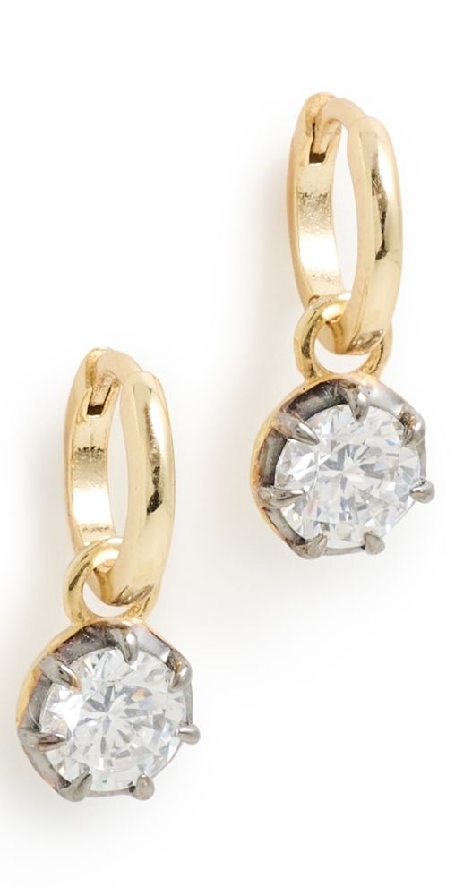 SHASHI Roux Georgian Cut Moissanite Diamond Huggies Gold/Silver One Size