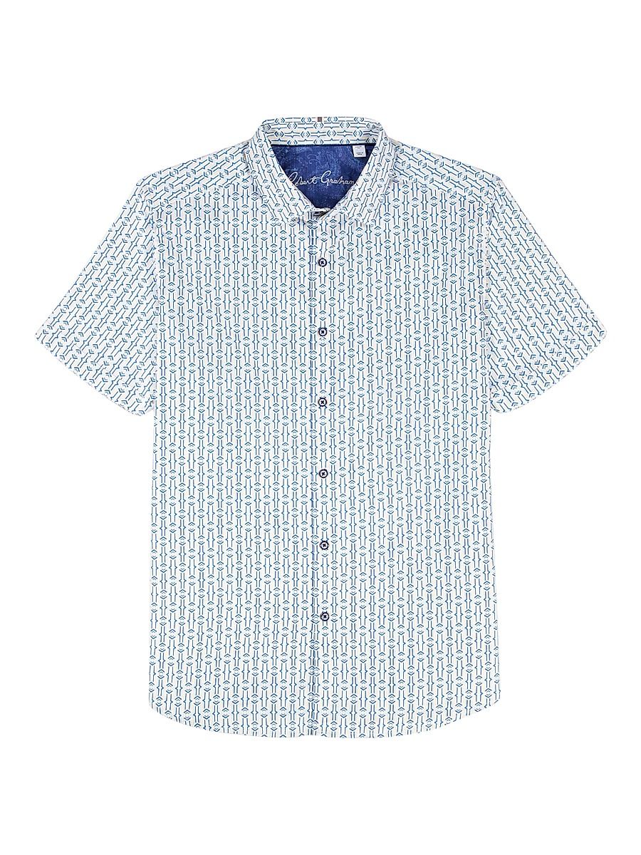 Men's Napier Printed Short-Sleeve Cotton Shirt - Size XXL