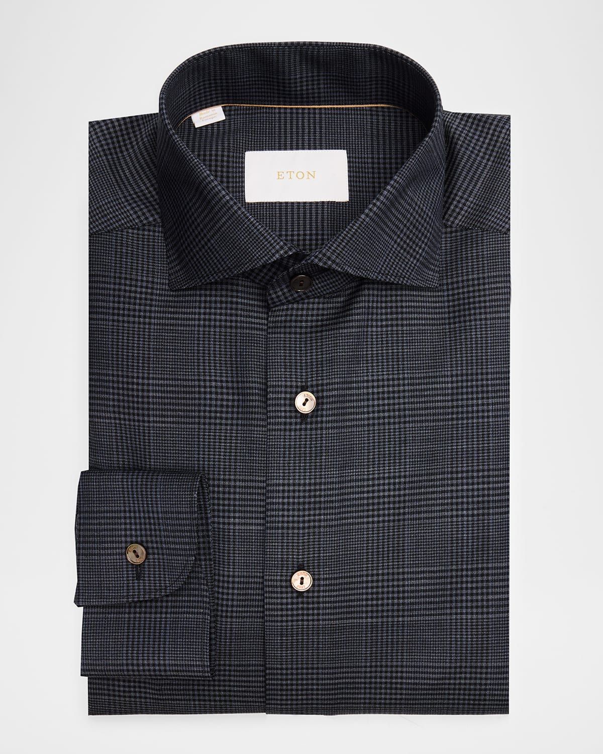 Men & apos;s Slim-Fit Check Merino Wool Dress Shirt