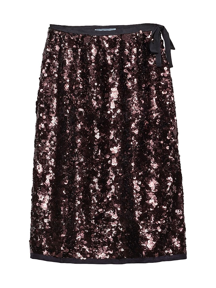 Women's Embroidered Sequin Skirt - Purple - Size 10