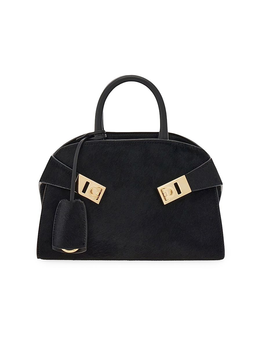 Women's Hug Mini Leather Top-Handle Bag - Nero