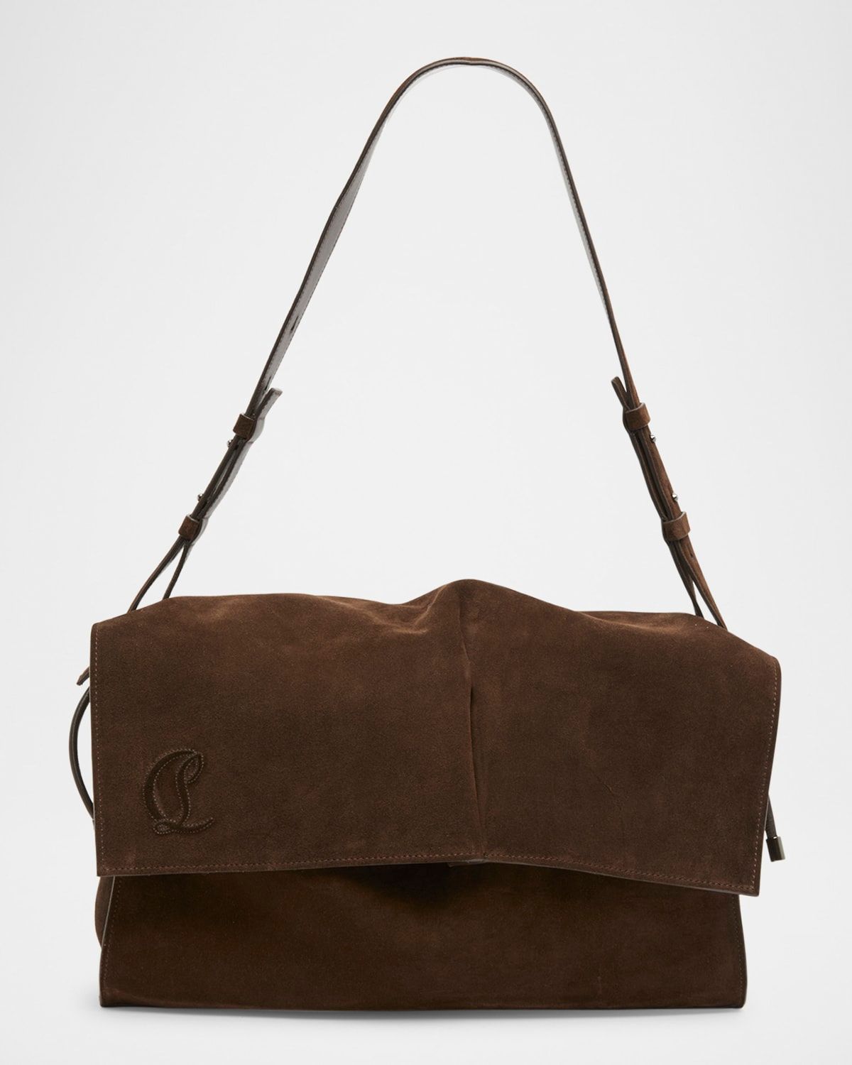 Baggy Large Shoulder Bag in Suede