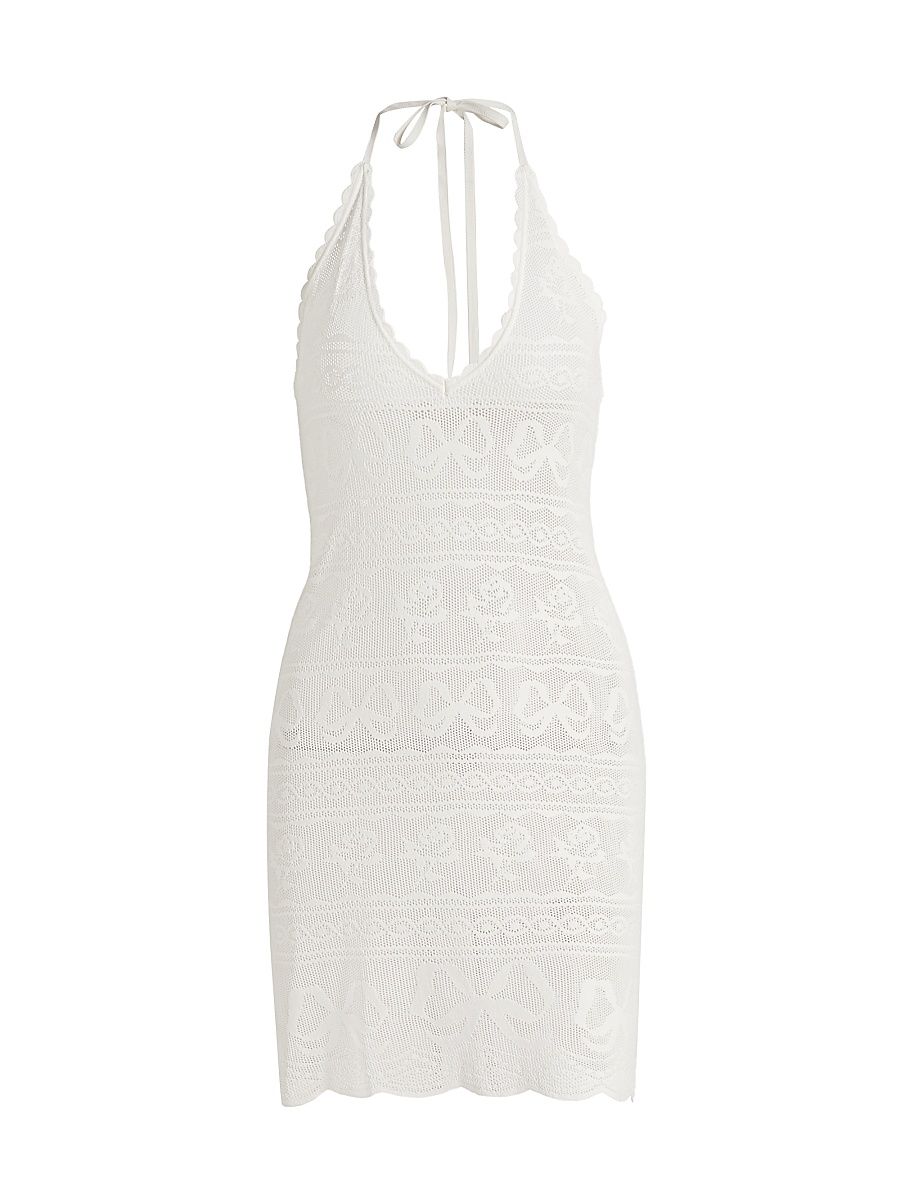 Women's Laurelin Lace Halter Minidress - Ivory - Size Large
