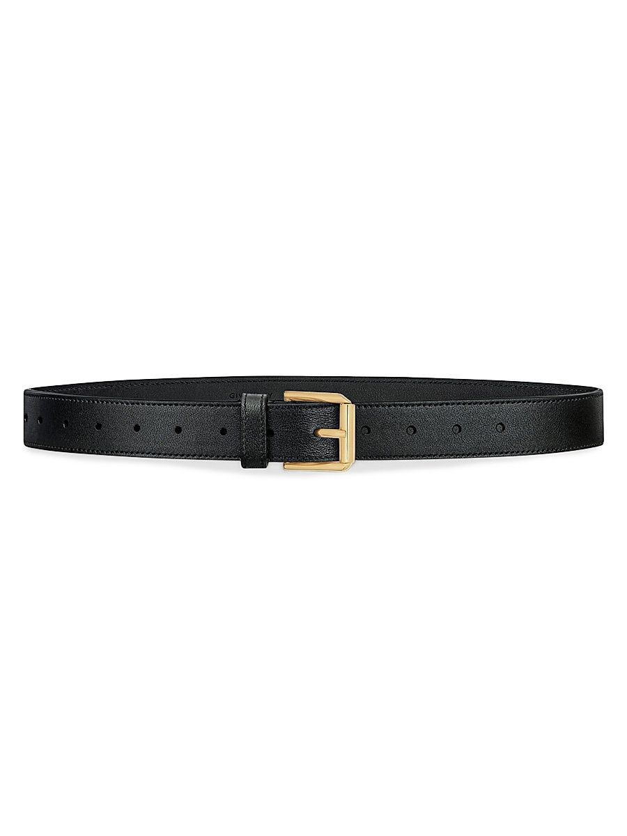 Women's Voyou Long Belt in Shiny Leather - Black - Size 28