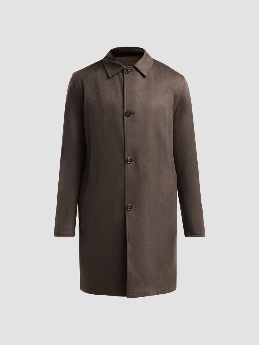 Sartorio Napoli Men's Reversible Rain Car Coat - Military Green - Size 40