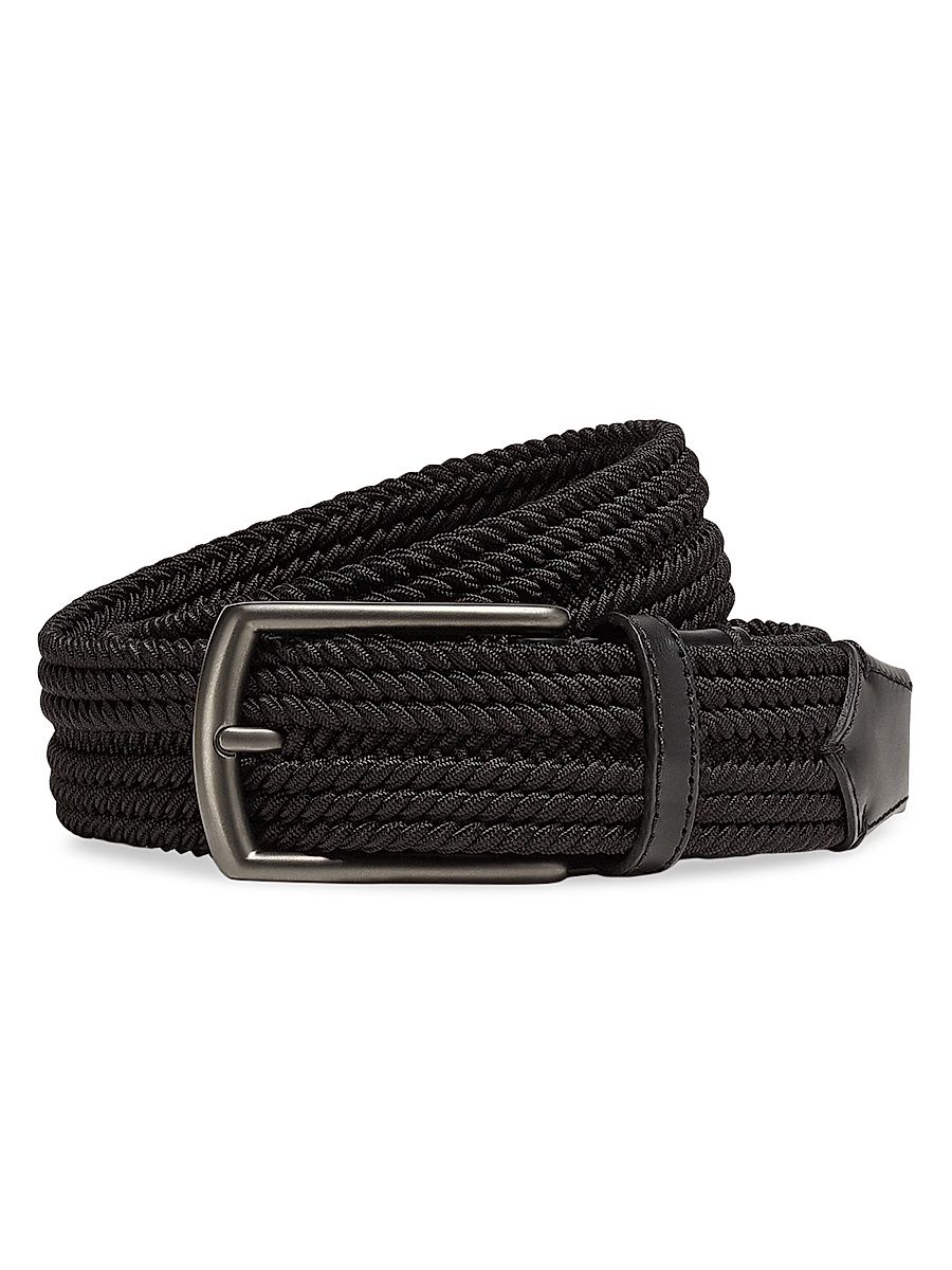 Men's Braided Rayon Belt - Black - Size 42