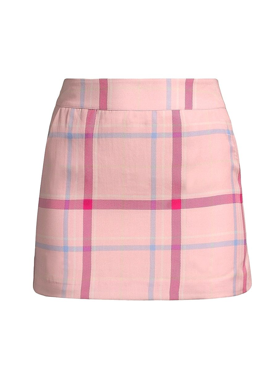 Women's Plaid Miniskirt - Blush Plaid - Size Large
