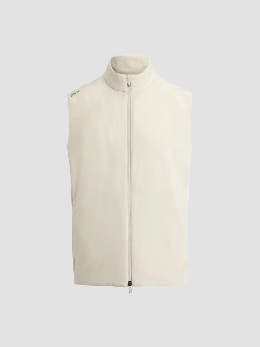 Polo Ralph Lauren Men's Hybrid Mockneck Zip Vest - Stone Pebble - Size XXL
