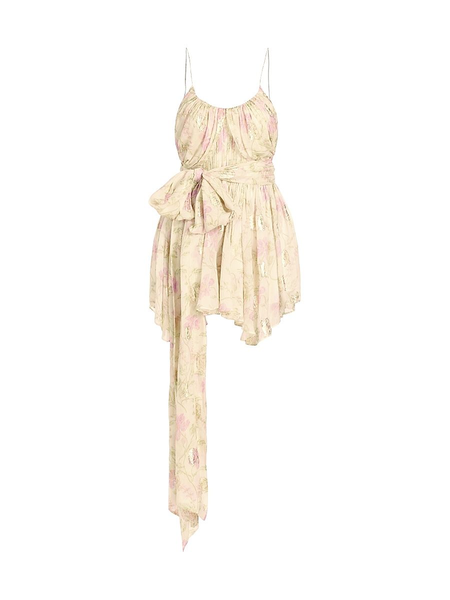 Women's Clairo Metallic Floral Minidress - Fairy Plum - Size Medium