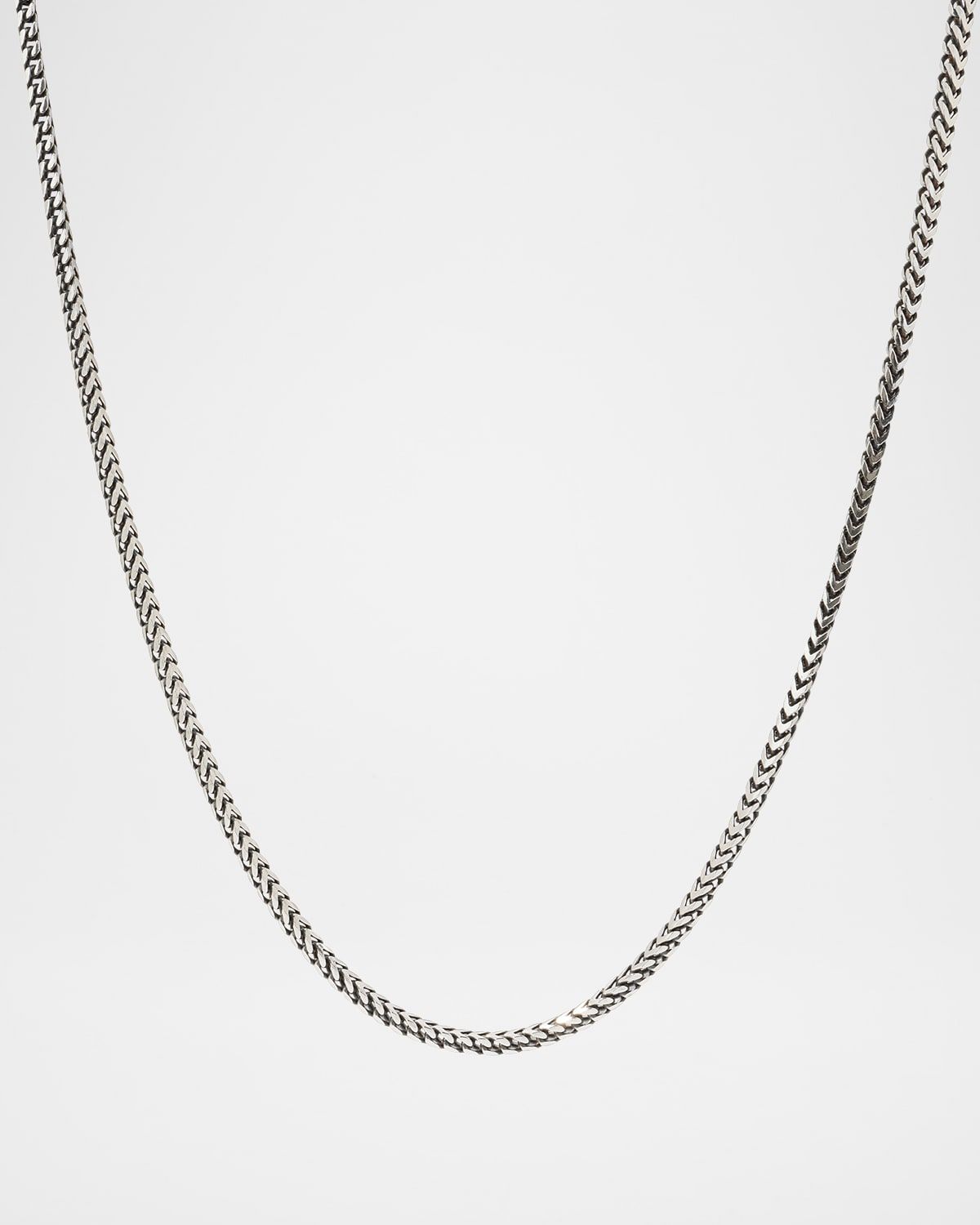 Men & apos;s Silver Wheat Chain Necklace, 20"L
