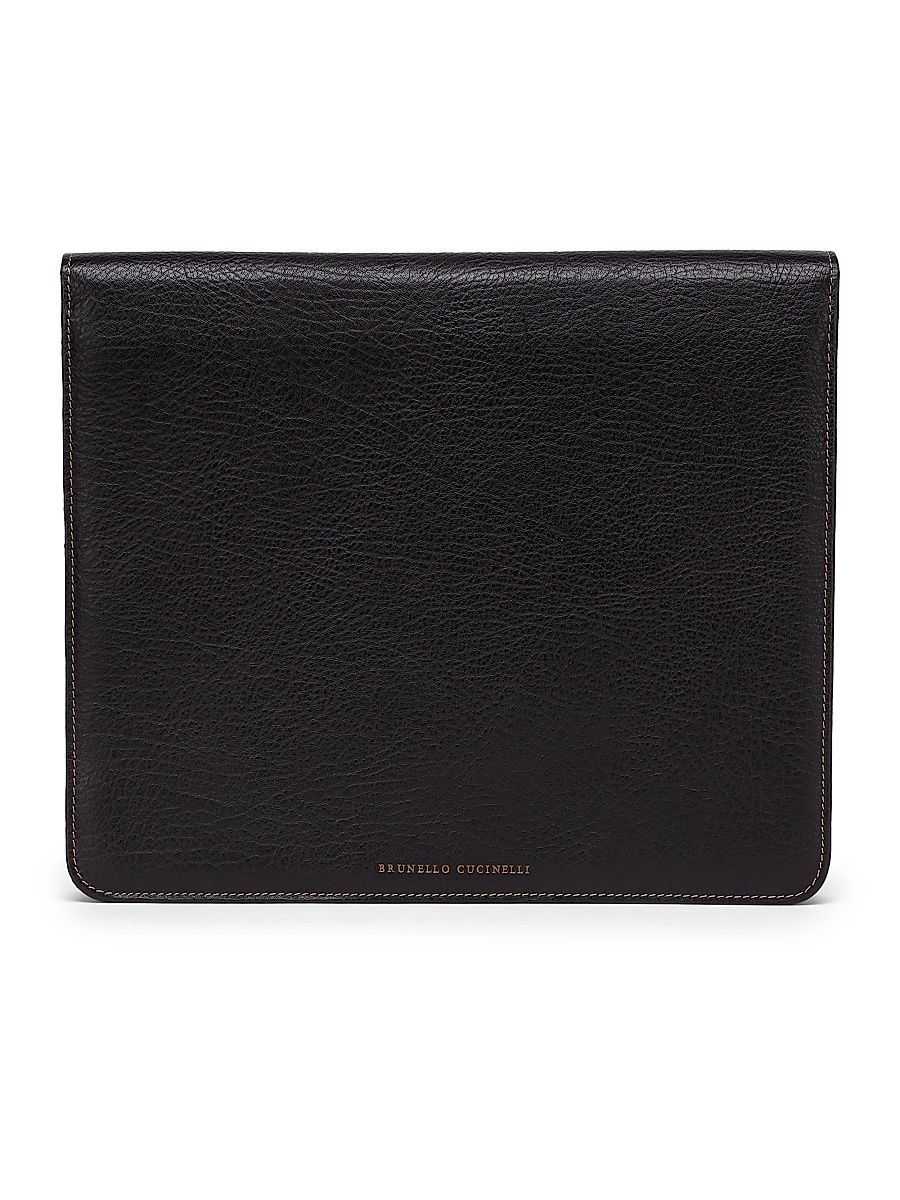 Men's Grained Calfskin Document Holder - Black