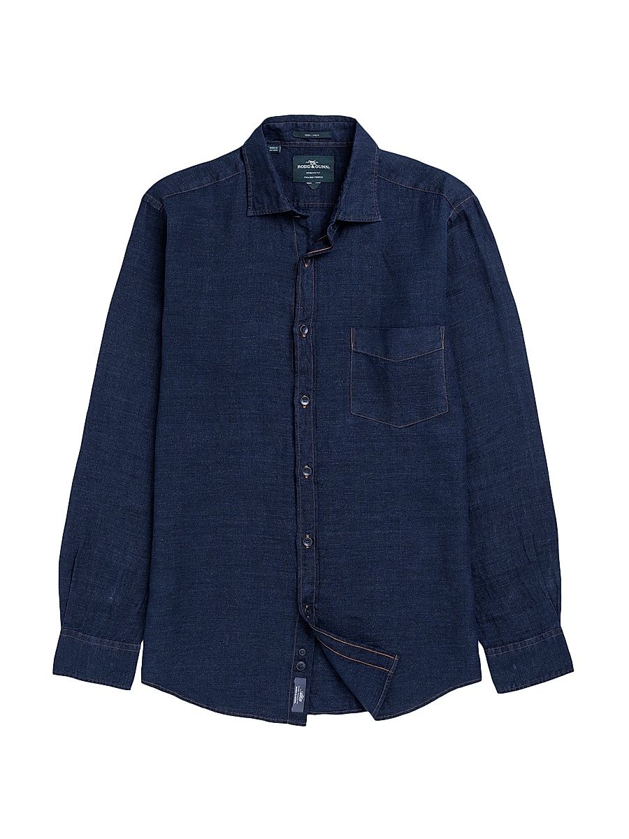 Men's Kingswell Linen Chambray Shirt - Raw Indigo - Size Medium
