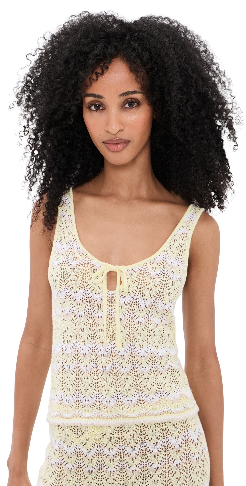 Splendid Eleni Sweater Tank Lemon Drop Multi XS