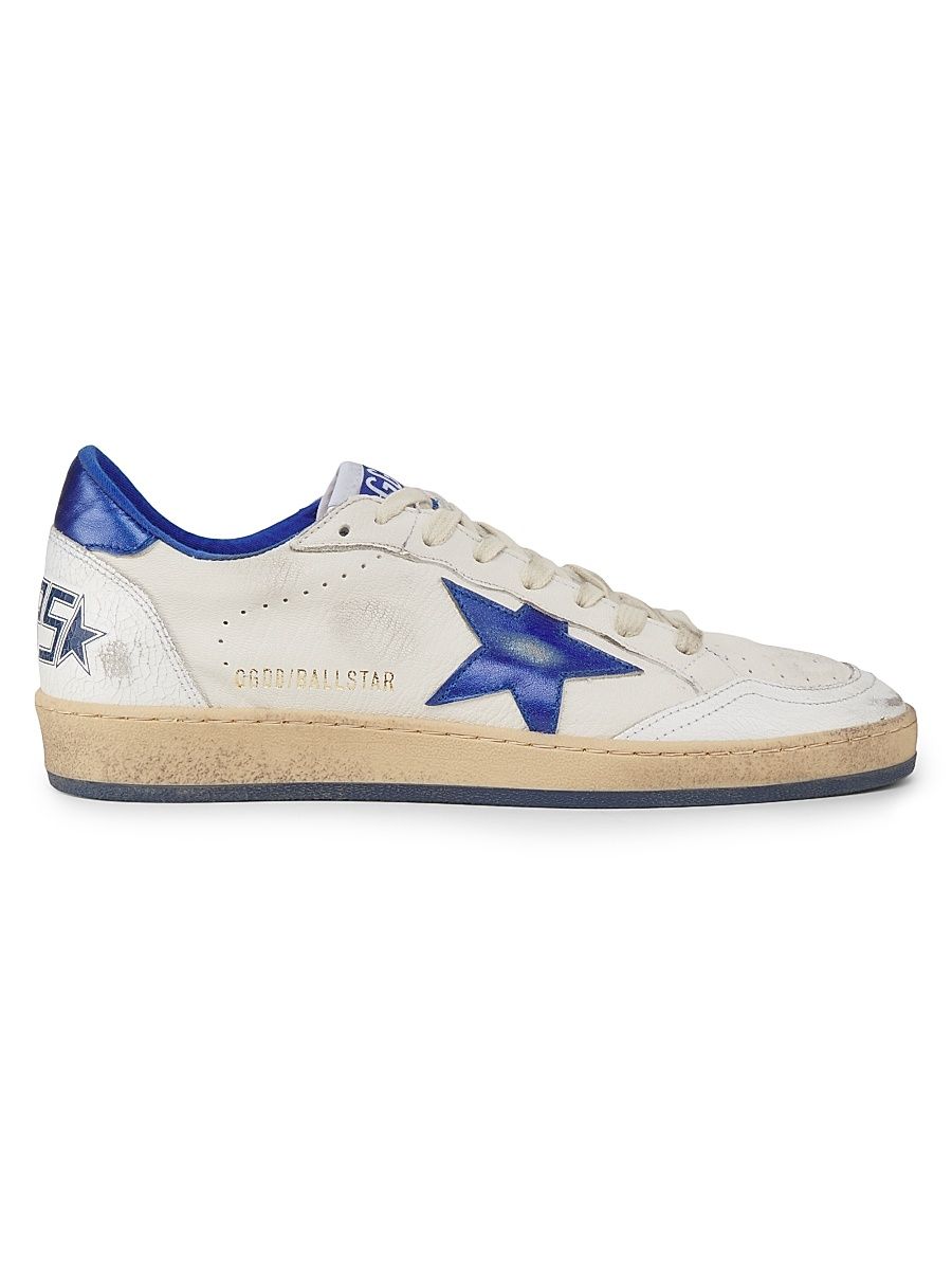 Men's Leather Sneakers - White Bluette - Size 14